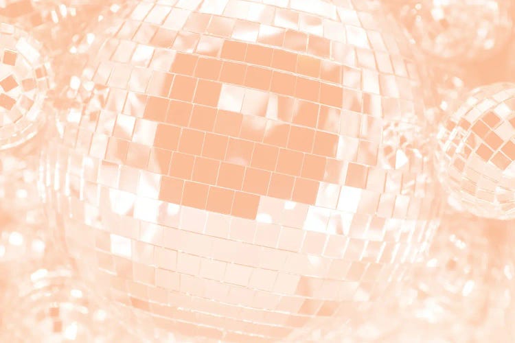 Peachy Retro Disco Ball Glam I