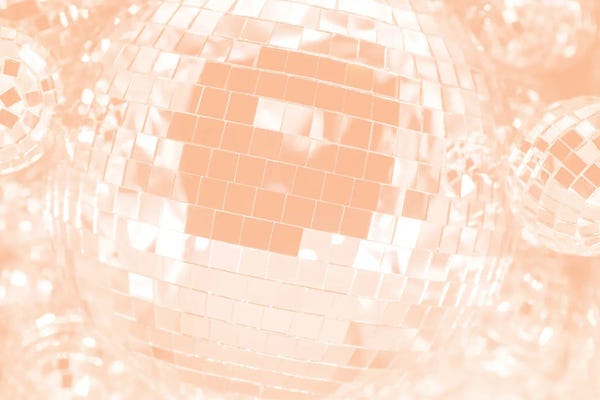 Anita's & Bella's Art: Peachy Retro Disco Ball Glam I by Anita's & Bella's Art