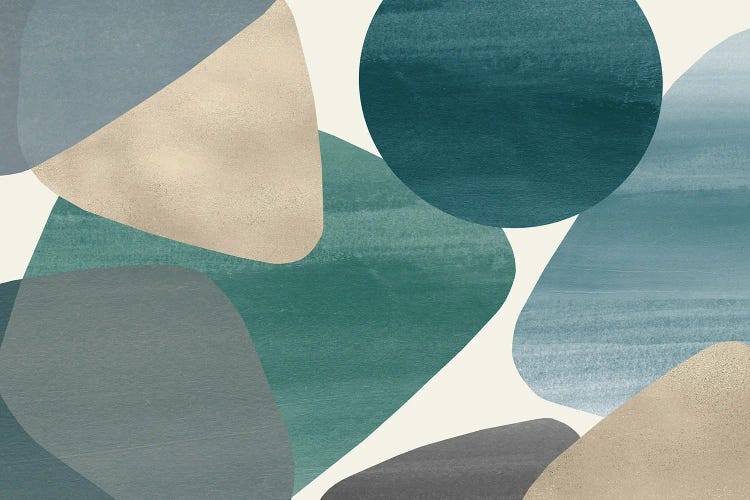 Abstract Stone Shapes Watercolor Finesse I