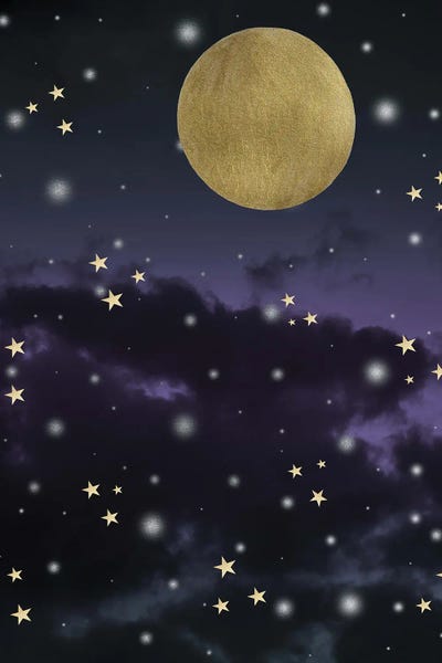 Anita's & Bella's Art: Cloudy Purple Midnight Blue Starry Night Sky I by Anita's & Bella's Art