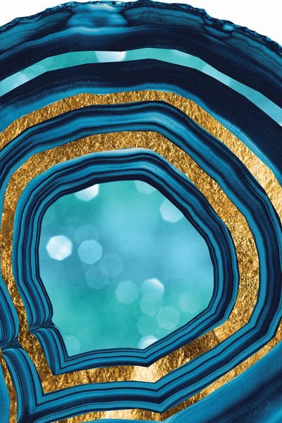 Agates, Geodes & Minerals: Agate Aqua Blue Gold I by Anita's & Bella's Art