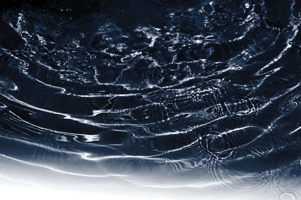 Water Close-Ups: Dark Night Navy Blue Ocean Dream I by Anita's & Bella's Art