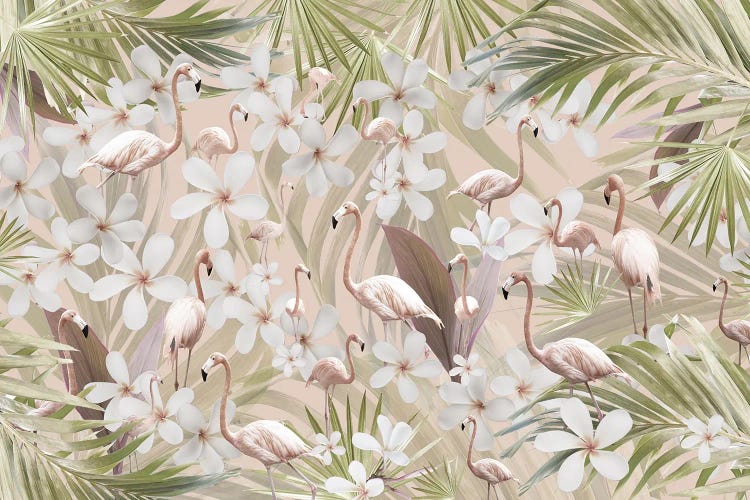 Pastel Flamingo Jungle Love III