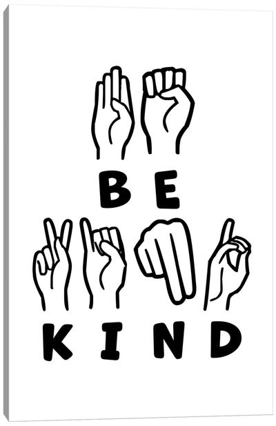 Be Kind ASL Canvas Art Print - Alphabet Art