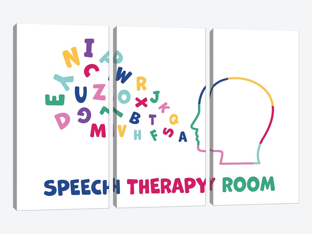 Bright Speech Therapy Room by Alyssa Banta 3-piece Canvas Wall Art
