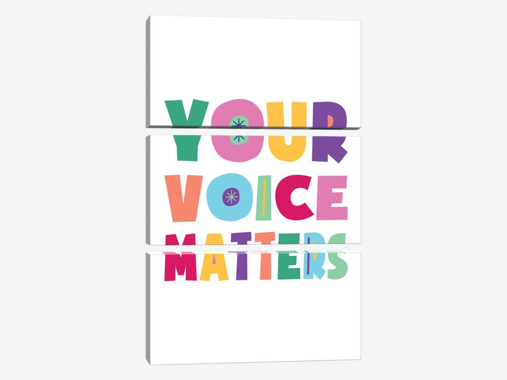 Colorful Your Voice Matters by Alyssa Banta 3-piece Canvas Print