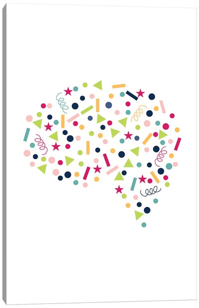 Confetti Brain Canvas Art Print - Neurodiversity
