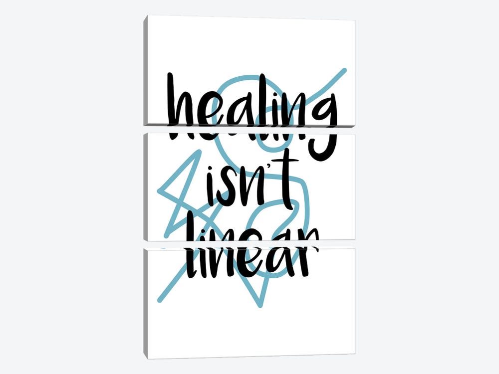 Healing Isn't Linear by Alyssa Banta 3-piece Canvas Art Print