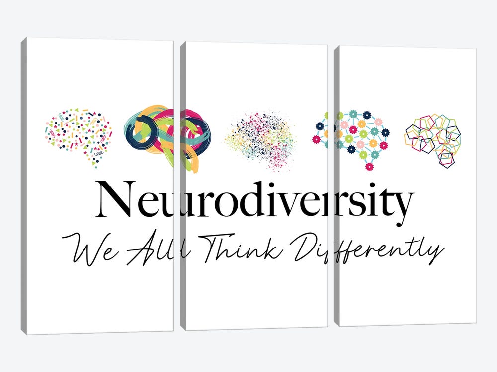 Neurodiversity Brains by Alyssa Banta 3-piece Canvas Print