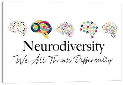 Neurodiversity Brains Canvas Art Print - Science Art