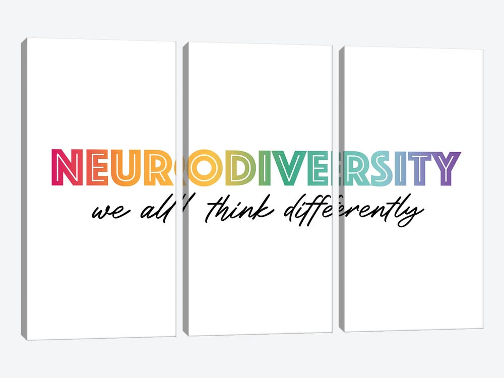 Rainbow Neurodiversity by Alyssa Banta 3-piece Canvas Art Print