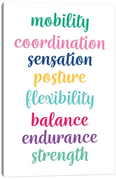 Physical Therapy Terms Canvas Art Print