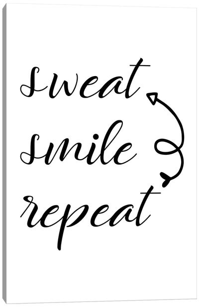 Sweat Smile Repeat Canvas Art Print
