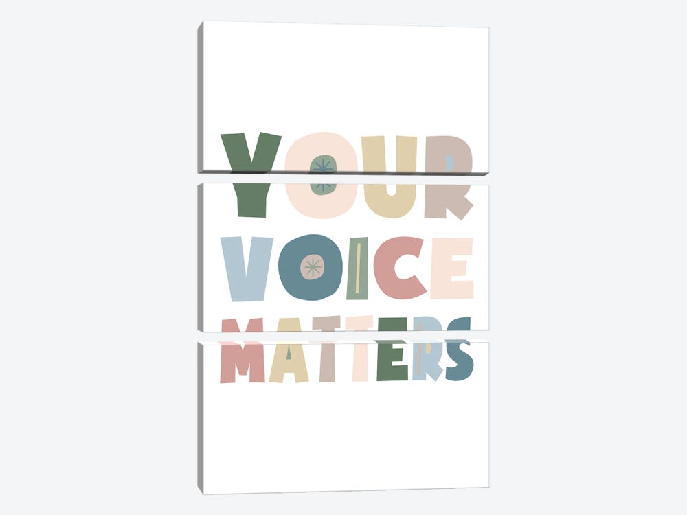 Neutral Your Voice Matters by Alyssa Banta 3-piece Canvas Print