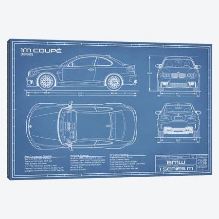 BMW 1M Coupe (F82) | Blueprint Canvas Print #ABP10} by Action Blueprints Art Print