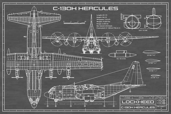 C-130 Hercules Airplane | Black
