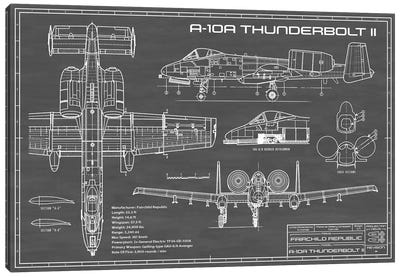 A-10 Thunderbolt II [Warthog] Airplane | Black Canvas Art Print - By Air