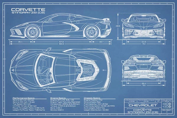Azure Blue: Corvette (C8) Stingray Blueprint by Action Blueprints