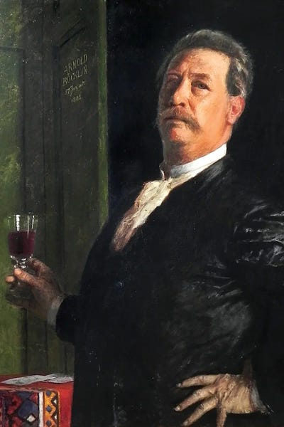 Self-Portrait With Wine Glass by Arnold Böcklin canvas print