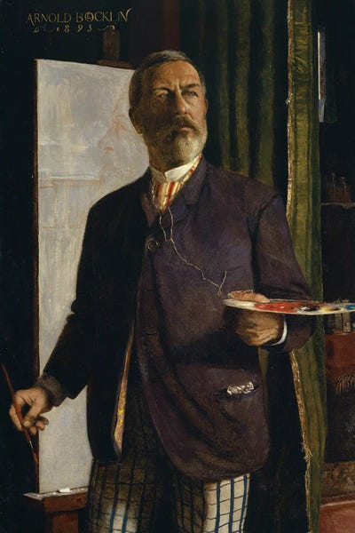 Self-Portrait In The Studio 1893 by Arnold Böcklin canvas print