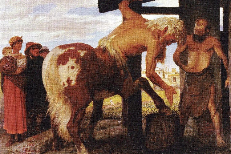 Centaur In The Village Smithy