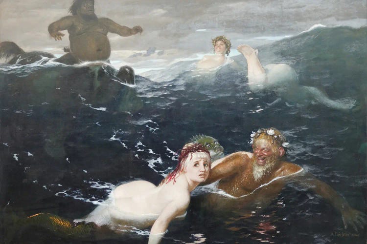 Arnold Böcklin: Dans Le Jeu Des Vagues by Arnold Böcklin