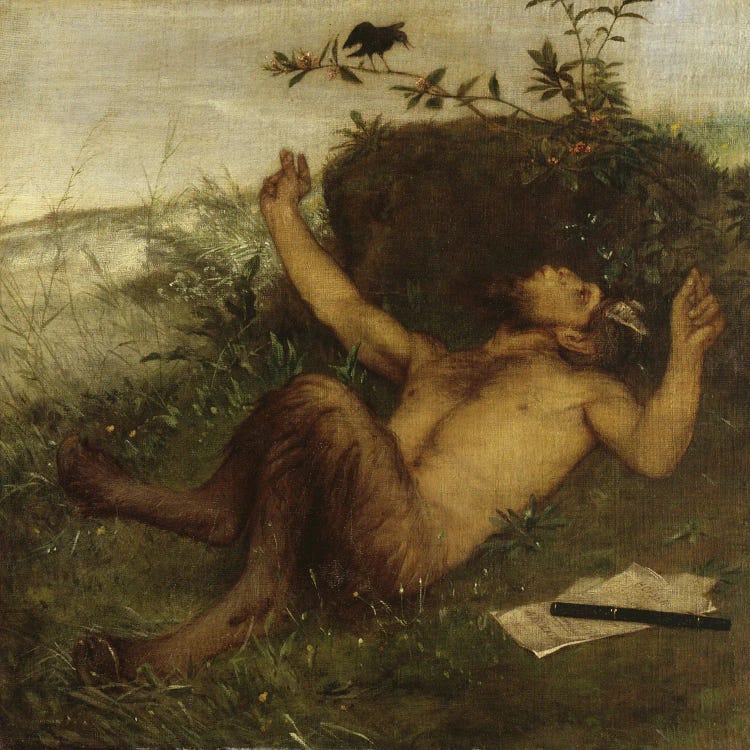 Faun Whistling At A Blackbird