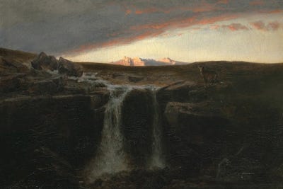 Mountain Landscape With Waterfall (Ca. 1849) by Arnold Böcklin canvas print