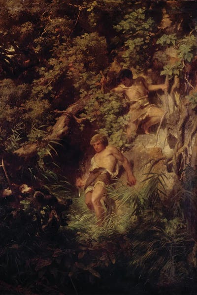 Arnold Böcklin: Germanic Tribes Hunting Boars by Arnold Böcklin