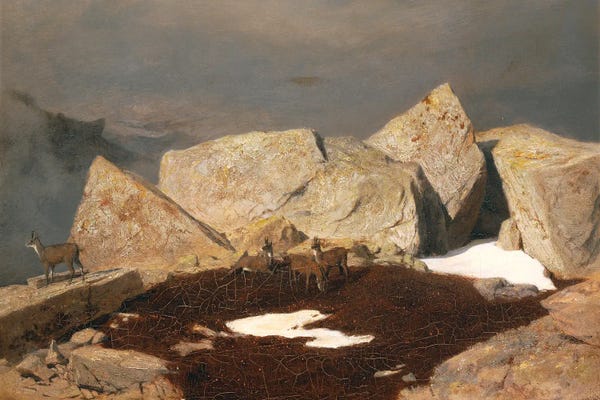 High Mountains With Chamois 1850