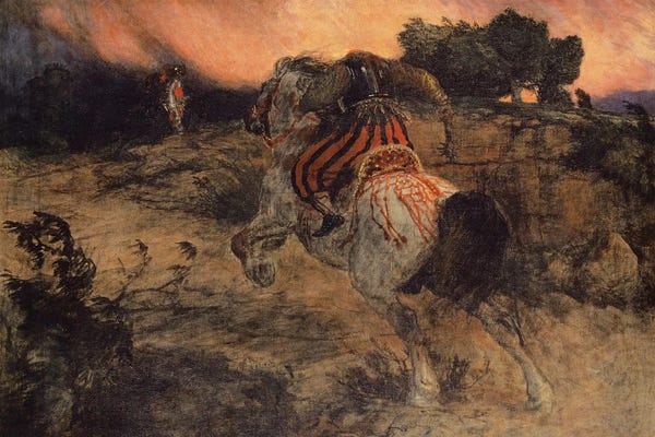 Horseback: Astolf Rides Away With The Head Of Orill by Arnold Böcklin