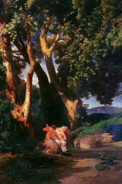 Romanticism: Centaur And Nymph (1855) by Arnold Böcklin