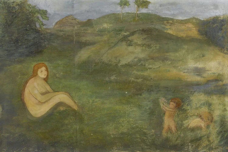 Arnold Böcklin: Nymph In The Meadow Ground As A Representative Of Prehistoric Times (1858) by Arnold Böcklin