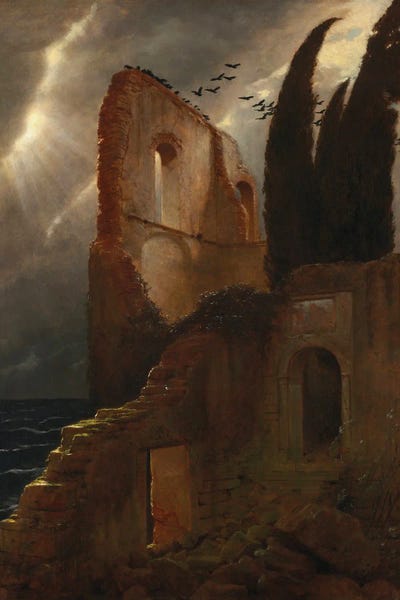 Arnold Böcklin: Ruin By The Sea (1881) by Arnold Böcklin