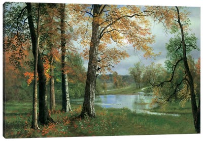 A Quiet Pond Canvas Art Print - Hudson River School Art