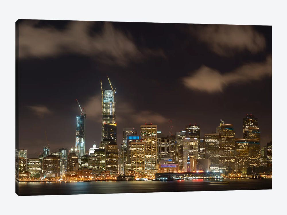 San Francisco Night Cityscape by Adam Burton 1-piece Canvas Artwork