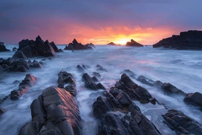 Hartland Quay Sunset by Adam Burton acrylic art print