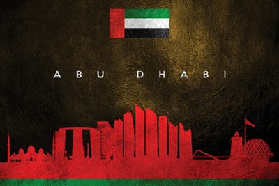 Abu Dhabi United Arab Emirates Skyline by Adrian Baldovino art print