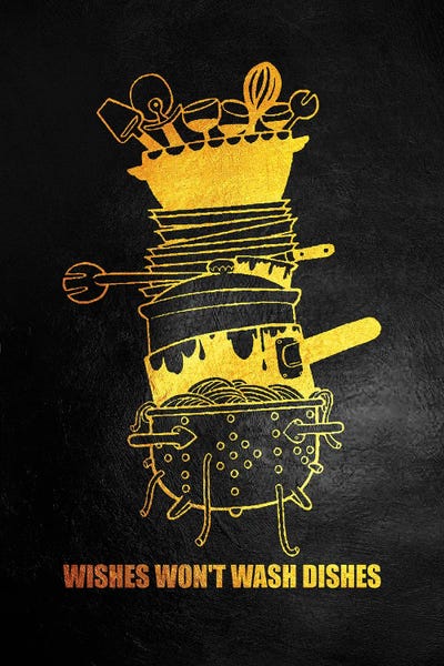 Wishes Won't Wash Dishes by Adrian Baldovino canvas print