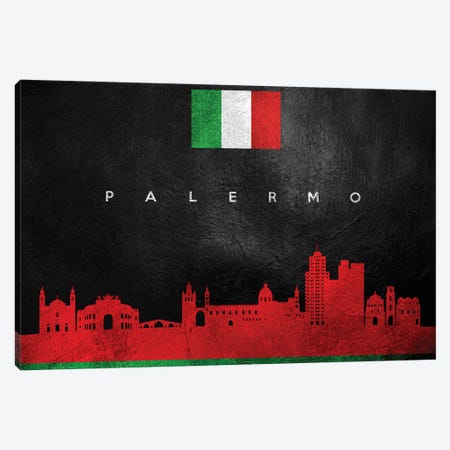 Palermo Italy Skyline Canvas Print #ABV100} by Adrian Baldovino Canvas Wall Art