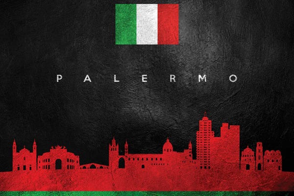 International Flags: Palermo Italy Skyline by Adrian Baldovino