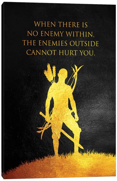 No Enemy Within - African Proverb Canvas Art Print - Minimalist Quotes