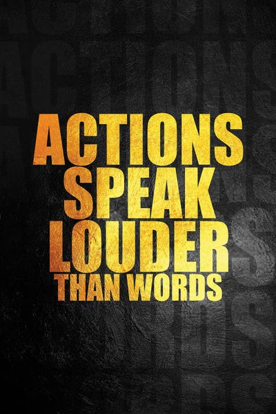Actions Over Words by Adrian Baldovino canvas print