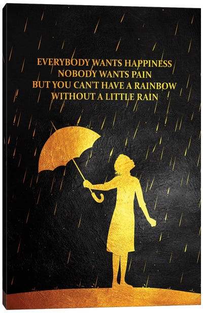 No Rain No Rainbow Canvas Art Print - Minimalist Quotes
