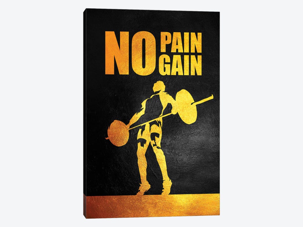 No Pain No Gain - Gym Edition by Adrian Baldovino 1-piece Canvas Print