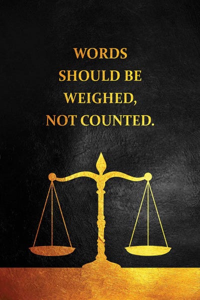Weigh The Words by Adrian Baldovino metal wall art