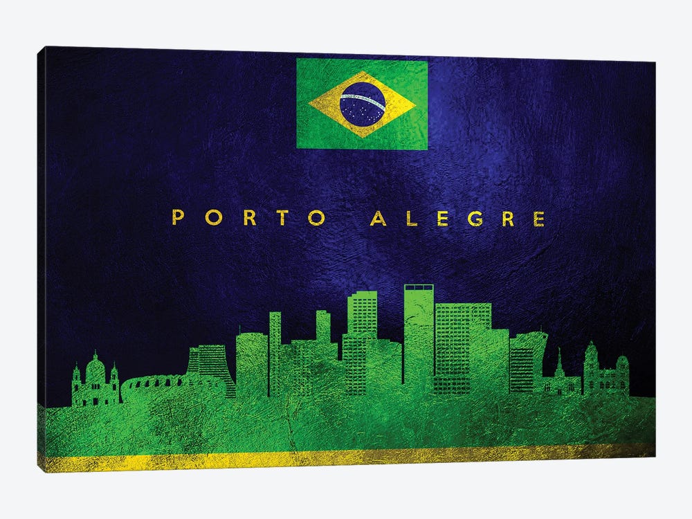 Porto Alegre Brazil Skyline by Adrian Baldovino 1-piece Art Print
