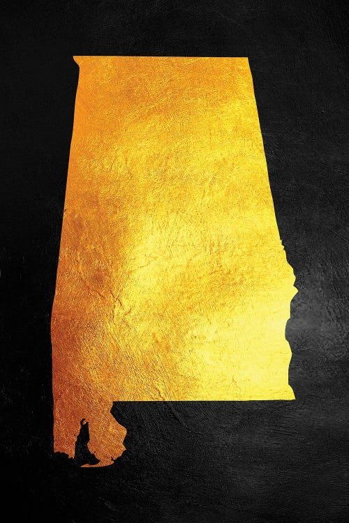 Alabama Gold Map by Adrian Baldovino wall art