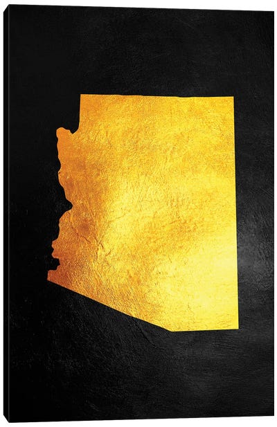 Arizona Gold Map Canvas Art Print - Arizona Art