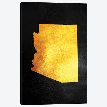 Arizona Gold Map Canvas Print #ABV1053} by Adrian Baldovino Canvas Wall Art